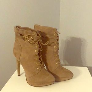 “Express” Taupe suede boots size 9